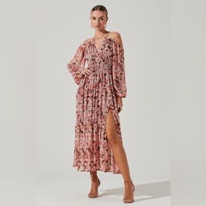 ASTR the Label - Ciri Floral Cold Shoulder Midi Dress